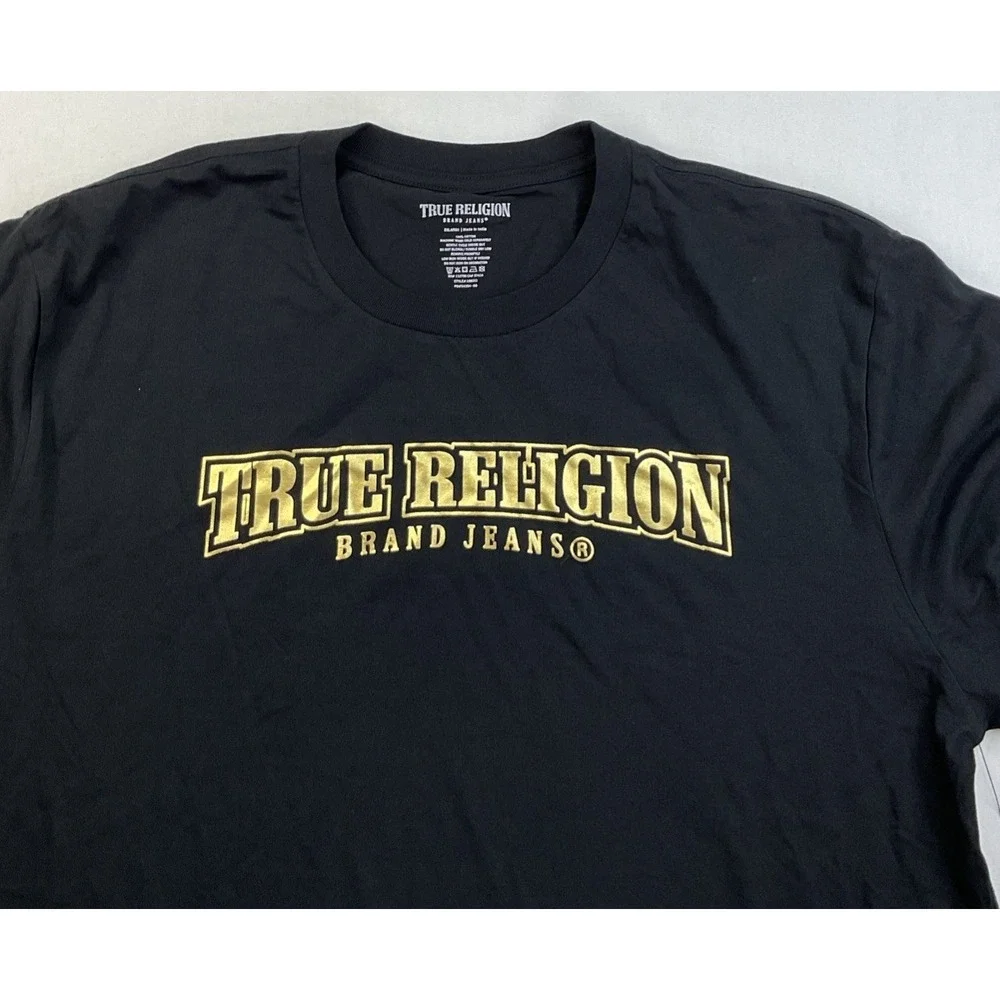 True Religion T-Shirt Men Sz 3XL Foil Graphic Crewneck Tee Short Sleeve NWT